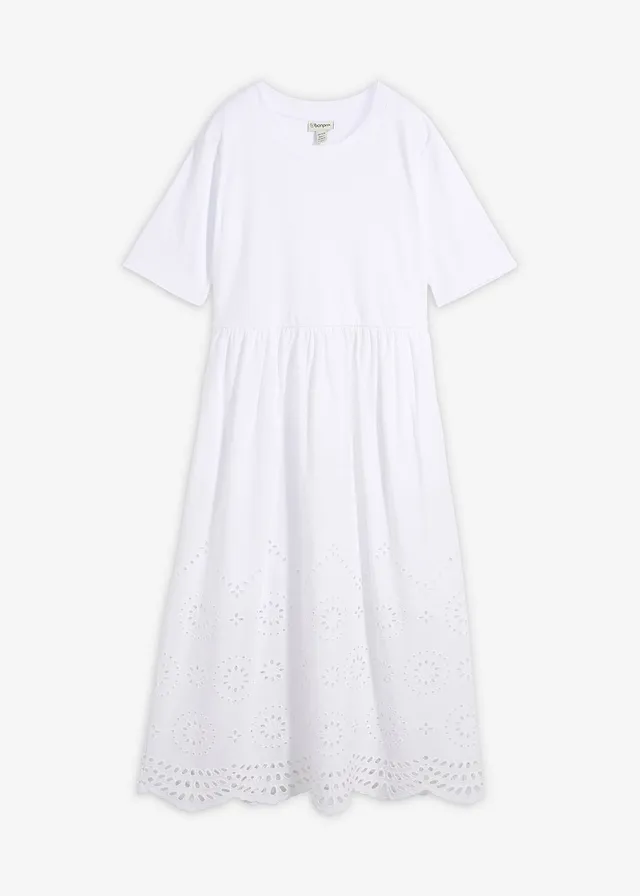 Robe longue 100% coton, Couleur: blanc