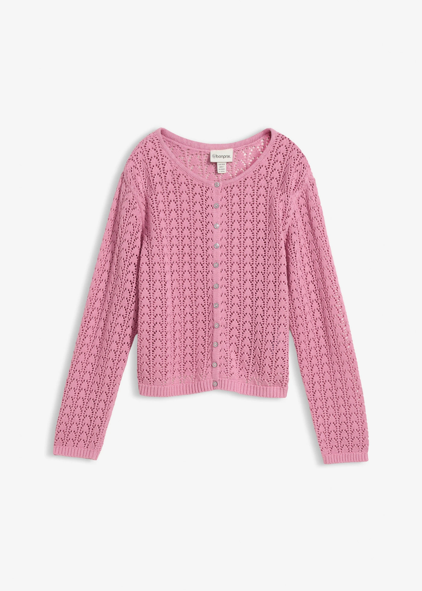 Ajour vest van katoen • mauve • bonprix online shop