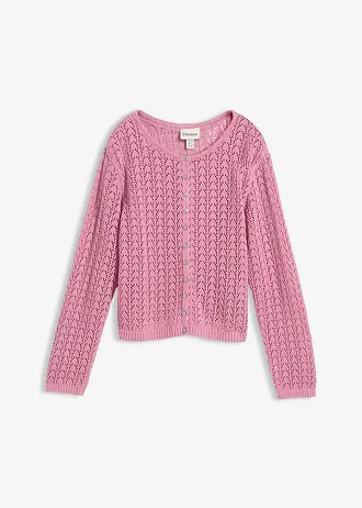 Gilet en maille ajourée 100% coton, Couleur: mauve