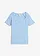 T-shirt côtelé en viscose extensible, Couleur: bleu clair