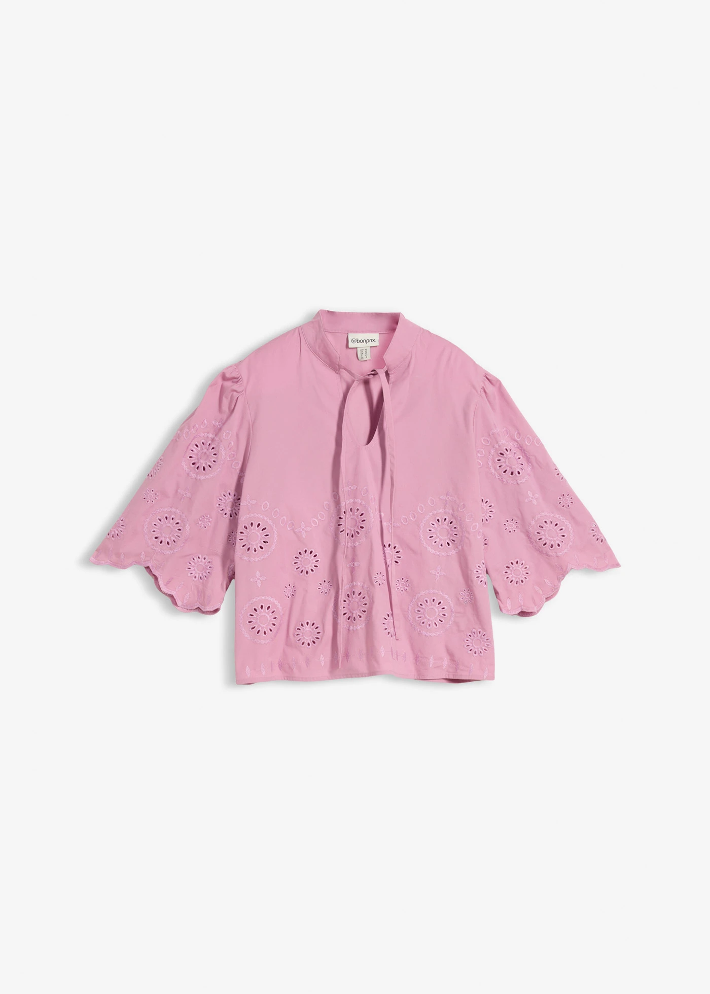 Blouse courte à broderies anglaises • mauve • Boutique bonprix