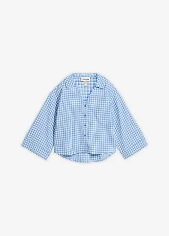 Overhemdblouse van een luchtige linnenmix • arctisch blauw-lichtblauw-wit • bonprix online shop