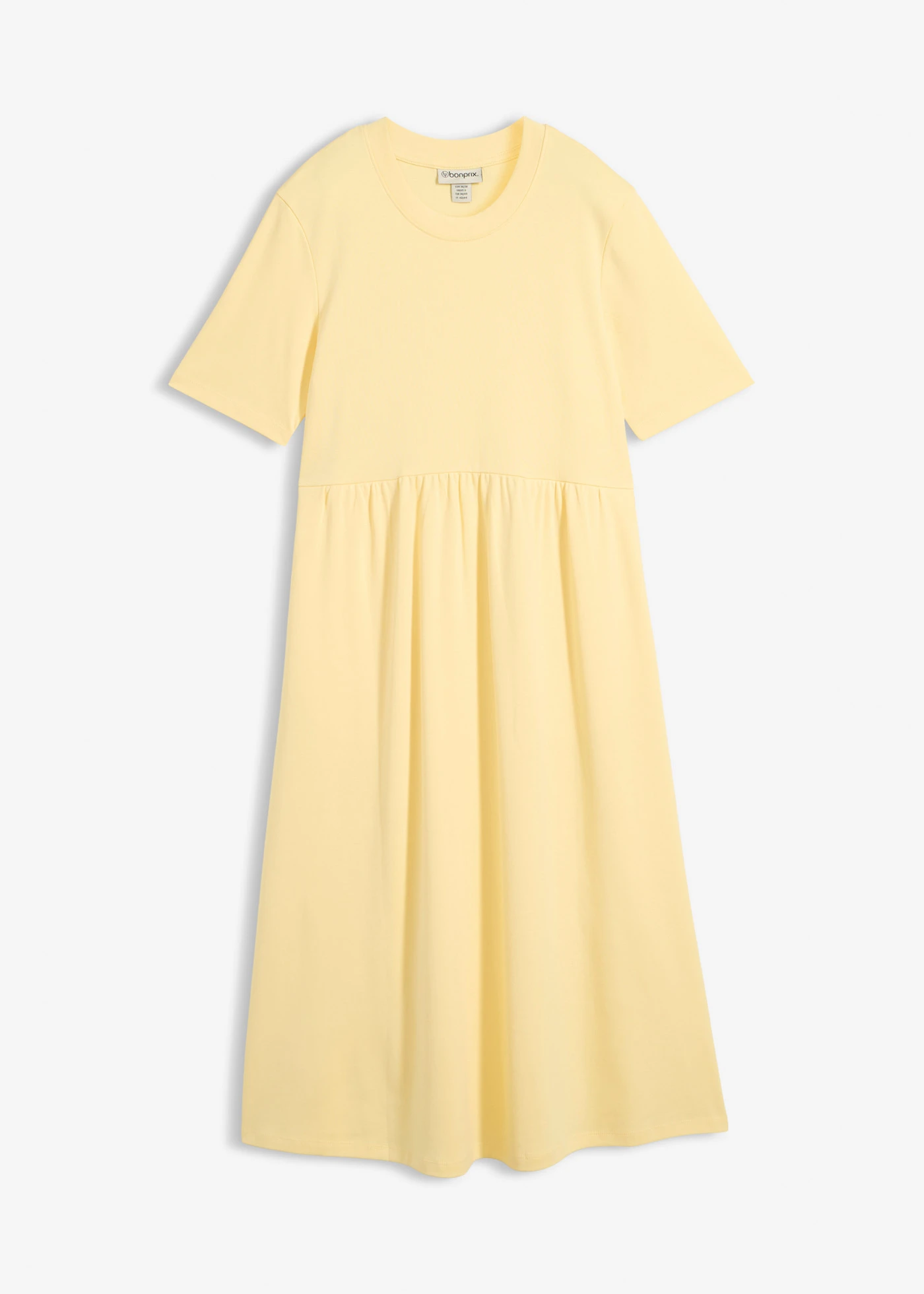 Rochie de jerse din bumbac 100% • galben deschis • magazin bonprix