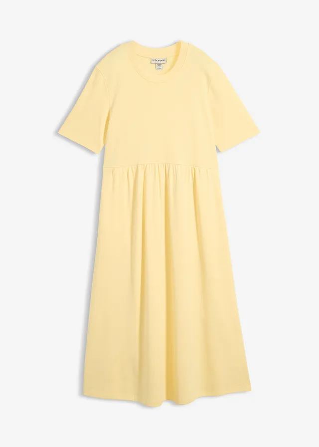 Jersey jurk van puur katoen • lichtgeel • bonprix online shop