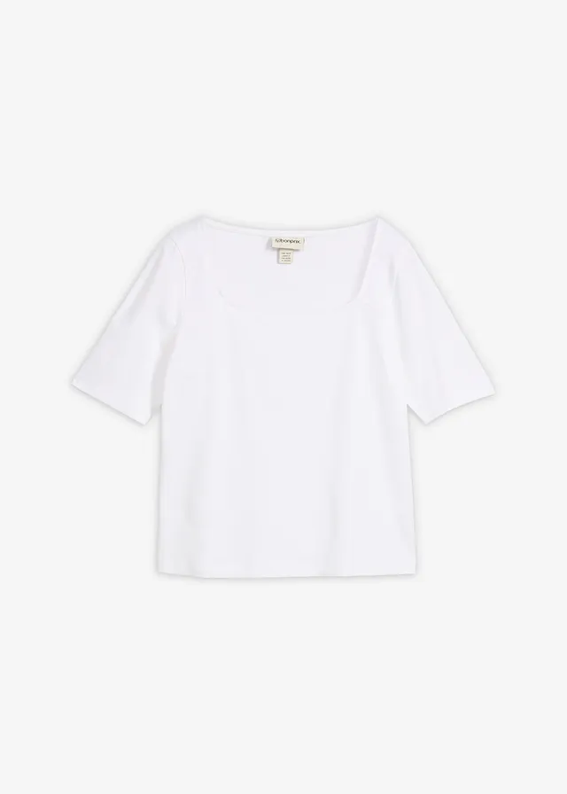 T-shirt en coton épais • blanc • Boutique bonprix