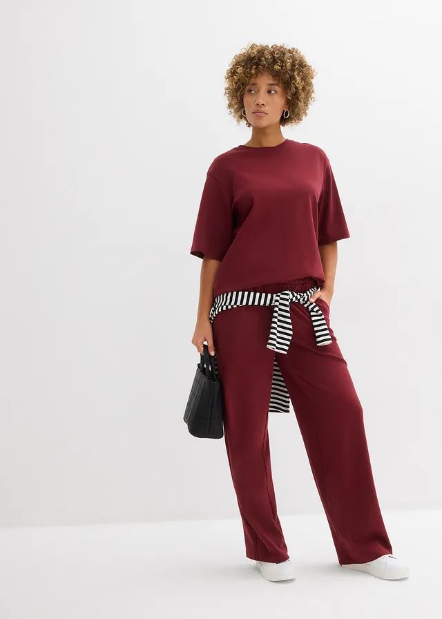 Longshirt van interlock • robijnrood • product-page.page-title-suffix