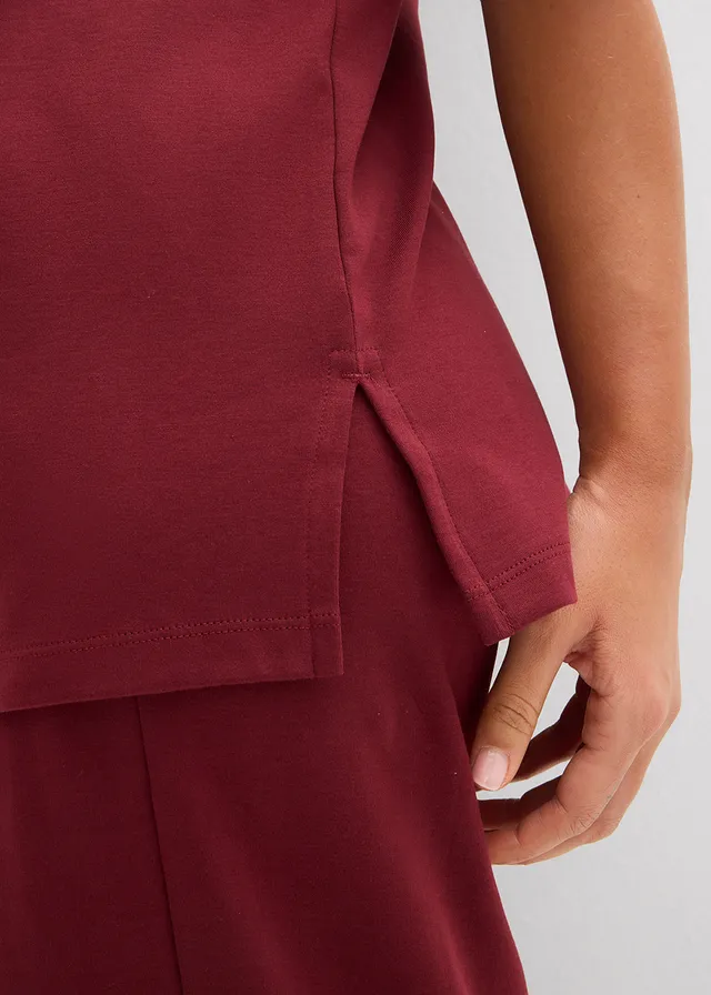 Longshirt van interlock • robijnrood • product-page.page-title-suffix