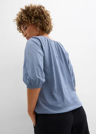 Shirt van puur biologisch katoen, Kleur: rookblauw