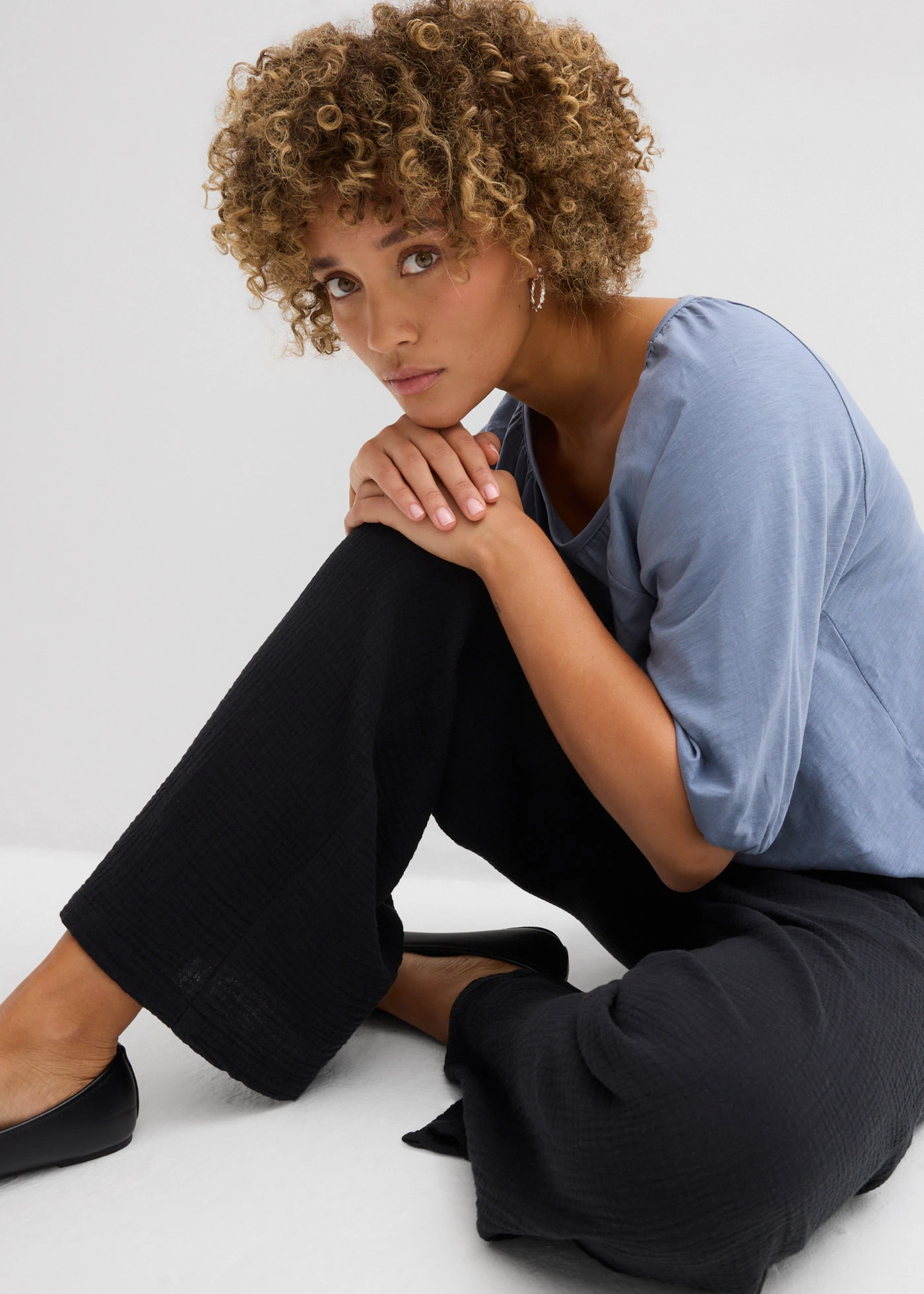 T-shirt 100% coton • bleu fumé • Boutique bonprix