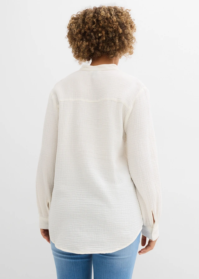 Chemisier long en gaze de coton • ecru • product-page.page-title-suffix