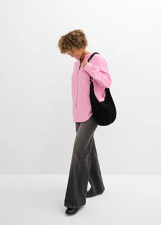 Lange blouse van luchtige mousseline • roze • bonprix online shop