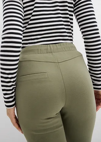 Pantalon à taille élastiquée en Punto di Roma confortable • olive • Boutique bonprix