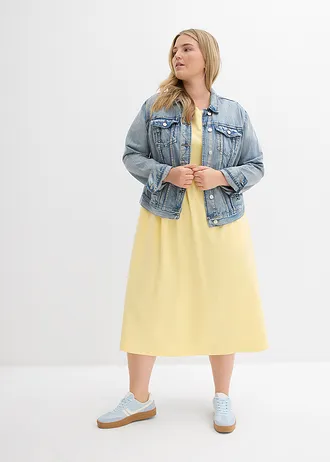 Jersey jurk van puur katoen, Kleur: lichtgeel