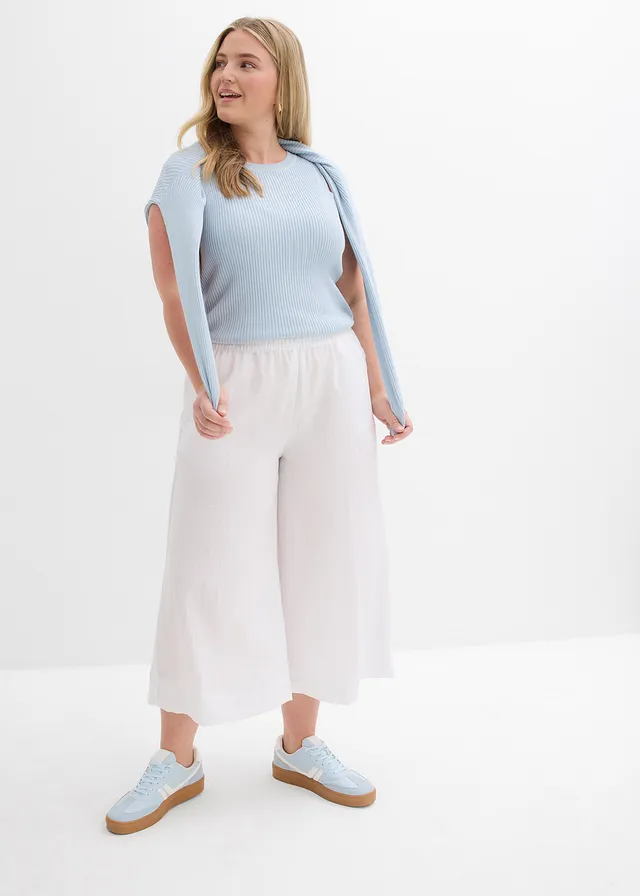 Jupe-culotte douce, Couleur: blanc