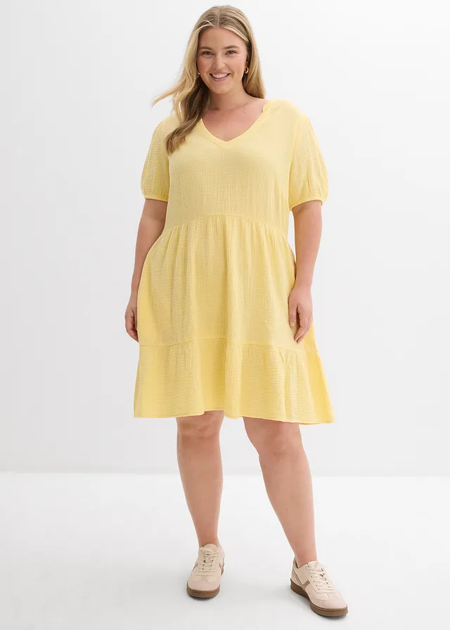 Robe oversize en gaze de coton, Couleur: jaune clair