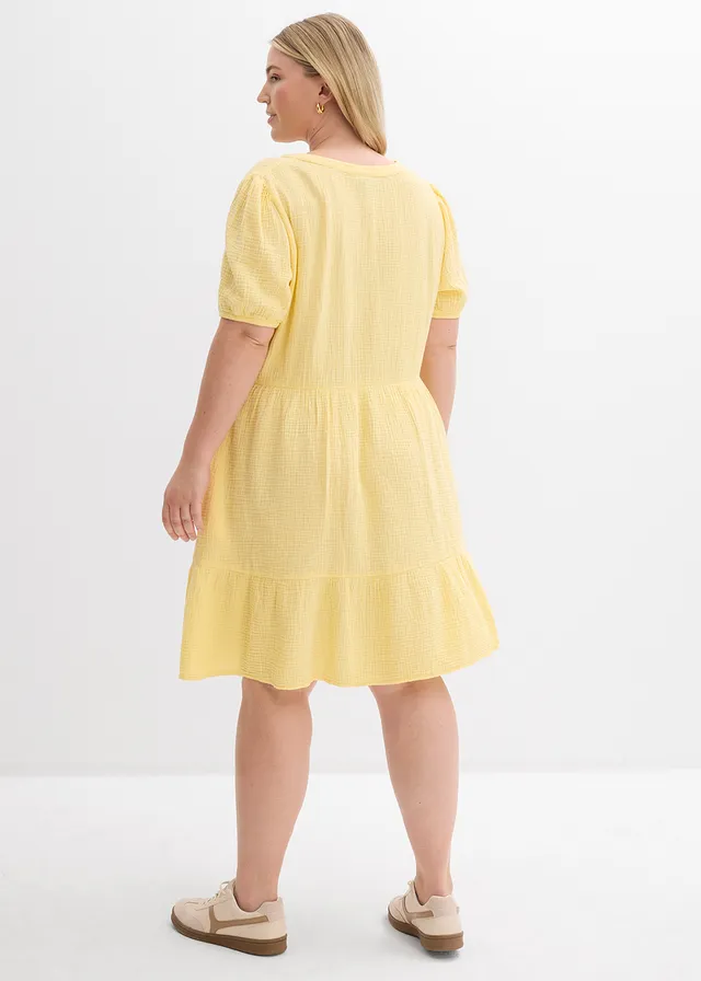 Robe oversize en gaze de coton, Couleur: jaune clair