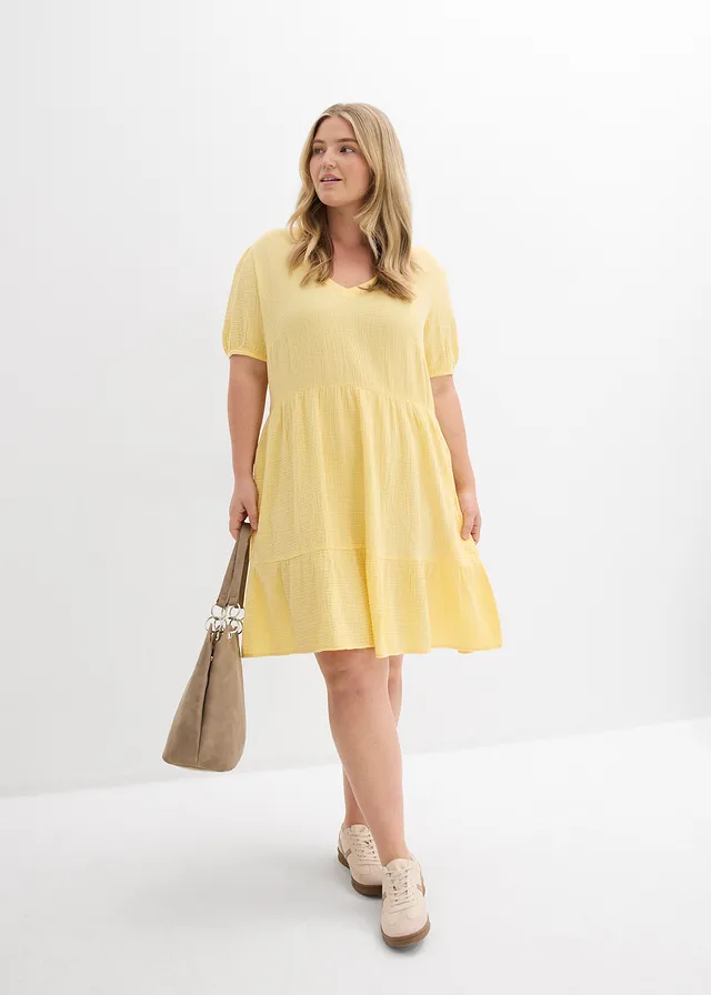Robe oversize en gaze de coton, Couleur: jaune clair