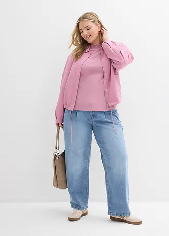 Geribd shirt van katoen, Kleur: mauve