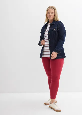 Lot de 2 leggings, Couleur: bleu foncé/rouge cerise