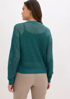 Pletený sveter • zelené korenie/matalízová • obchod bonprix