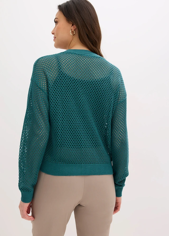Gilet en maille, Couleur: vert poivre-métallisé