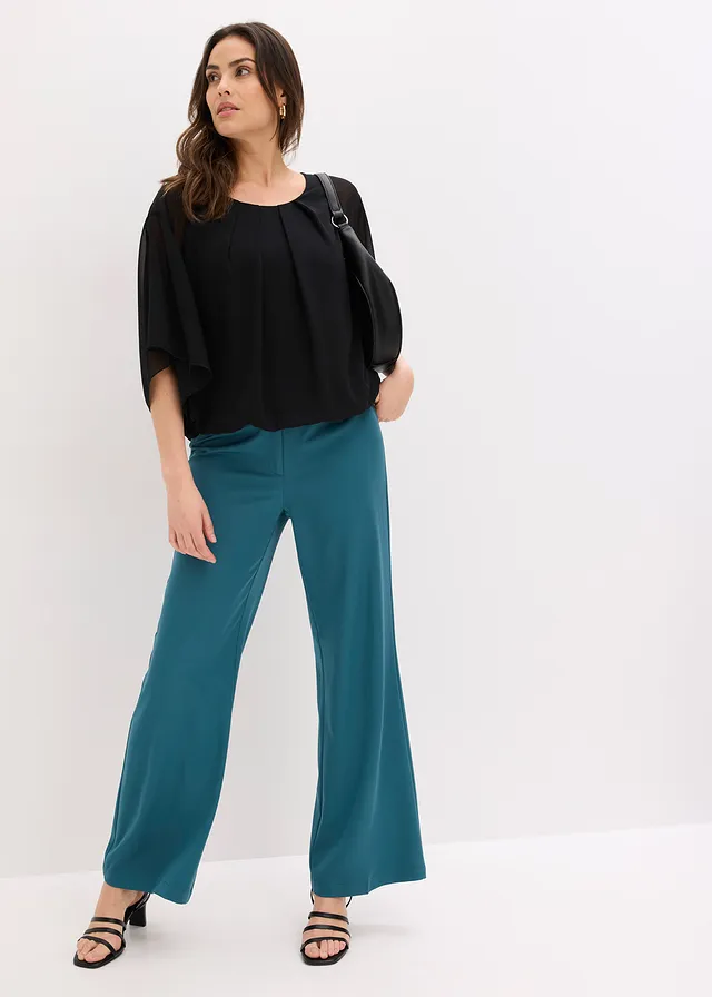 Sifon blúz toppal fekete