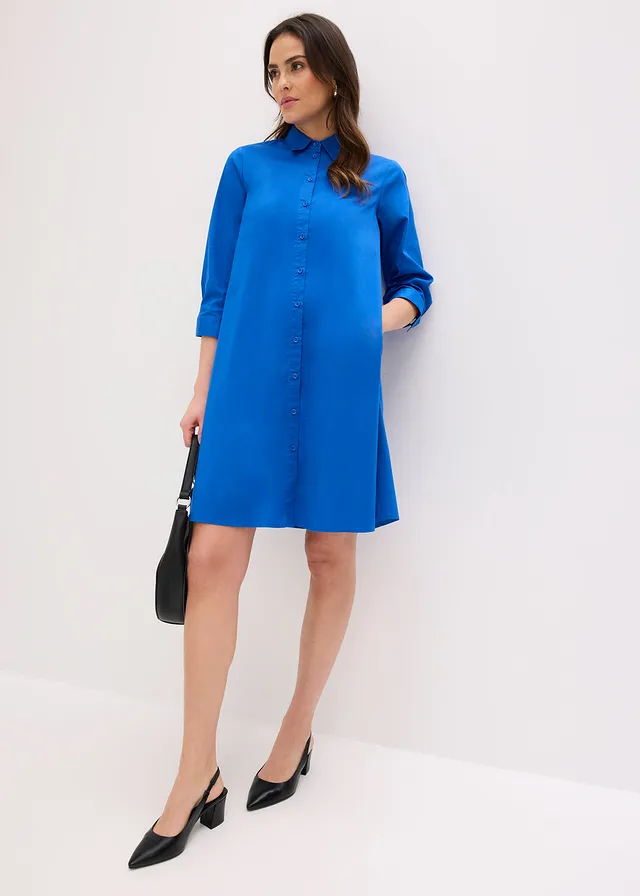 Robe-chemise en popeline solide • bleu arctique • product-page.page-title-suffix