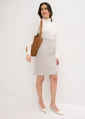 Fustă creion cu model glencheck • gri deschis-roz deschis cadrilat • magazin bonprix