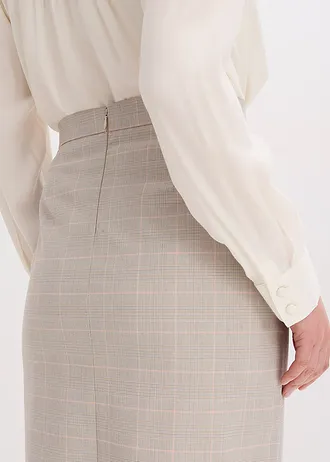 Jupe crayon à carreaux écossais • gris clair-rose clair carreaux • Boutique bonprix