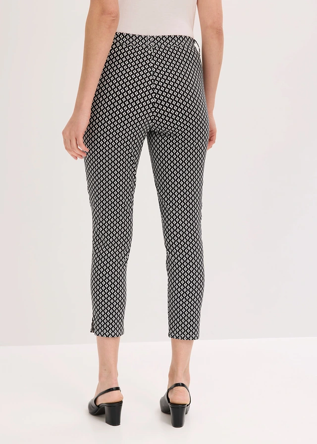 7/8 stretchbroek van bengaline • zwart-wolwit met grafische print • product-page.page-title-suffix