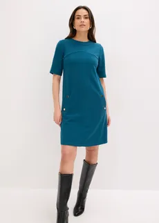 Robe fourreau élastiquée, Couleur: pétrole