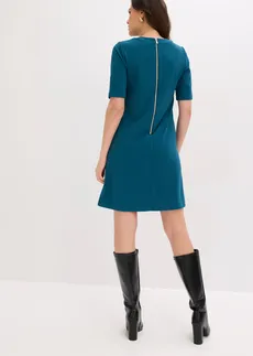 Robe fourreau élastiquée, Couleur: pétrole