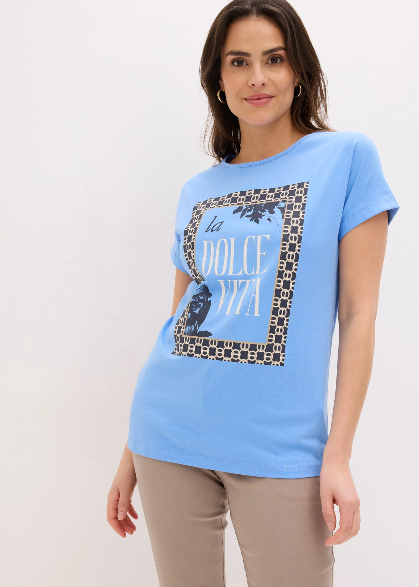 Shirt van biologisch katoen • middenblauw • bonprix online shop