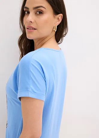 Shirt van biologisch katoen • middenblauw • bonprix online shop