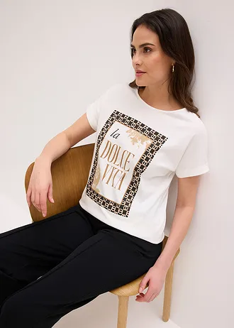 T-shirt 100% coton • ecru • Boutique bonprix