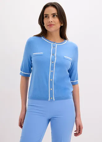 Vest met viscose • middenblauw/wolwit • bonprix online shop