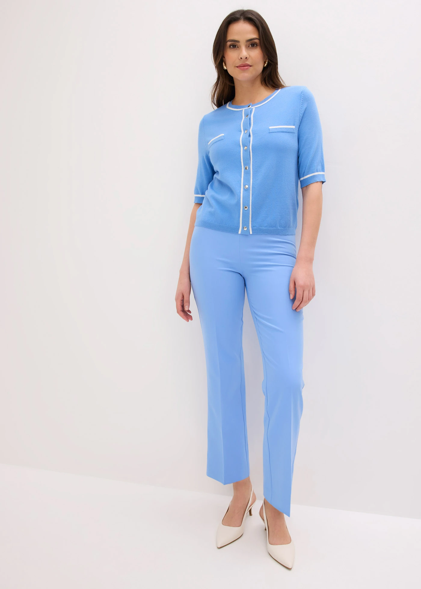 Vest met viscose • middenblauw/wolwit • bonprix online shop