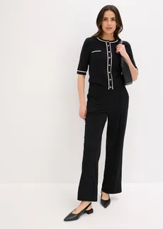 Jachetă tricotată cu viscoză • negru/ecru • magazin bonprix