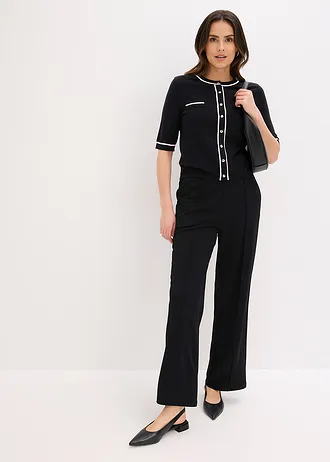 Vest met viscose • zwart/wolwit • bonprix online shop