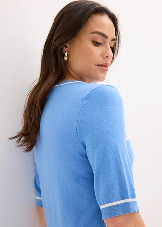 Vest met viscose • middenblauw/wolwit • bonprix online shop