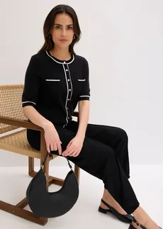 Jachetă tricotată cu viscoză • negru/ecru • magazin bonprix