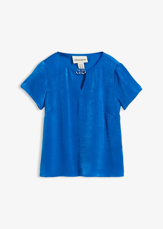 Tuniek van elegant satijn • arctisch blauw • bonprix online shop