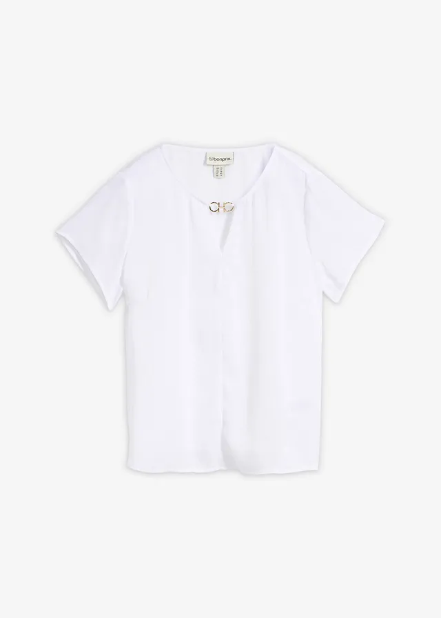 Tuniek van elegant satijn • wit • bonprix online shop