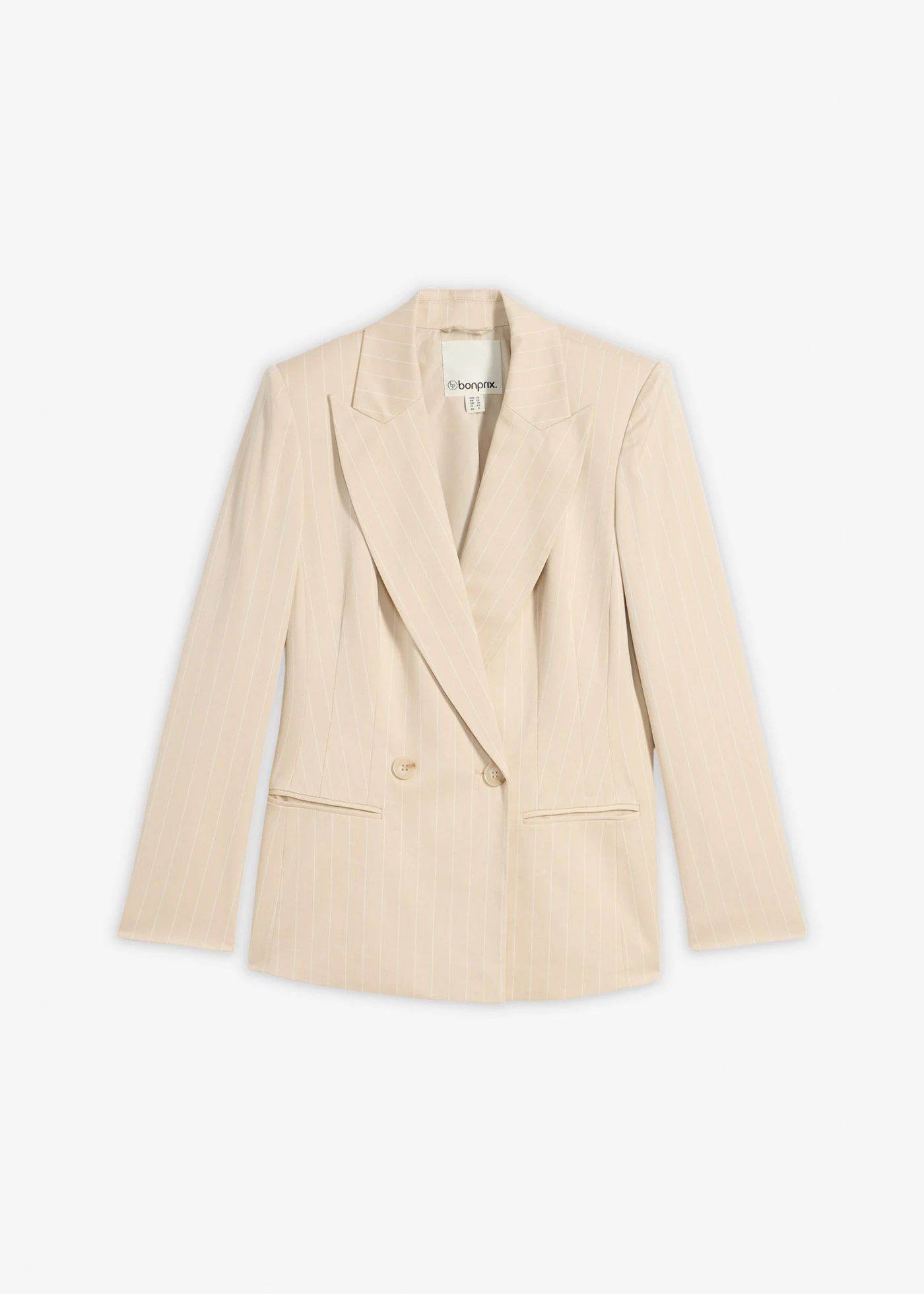 Blazer à rayures tennis • sable clair/blanc rayé • Boutique bonprix