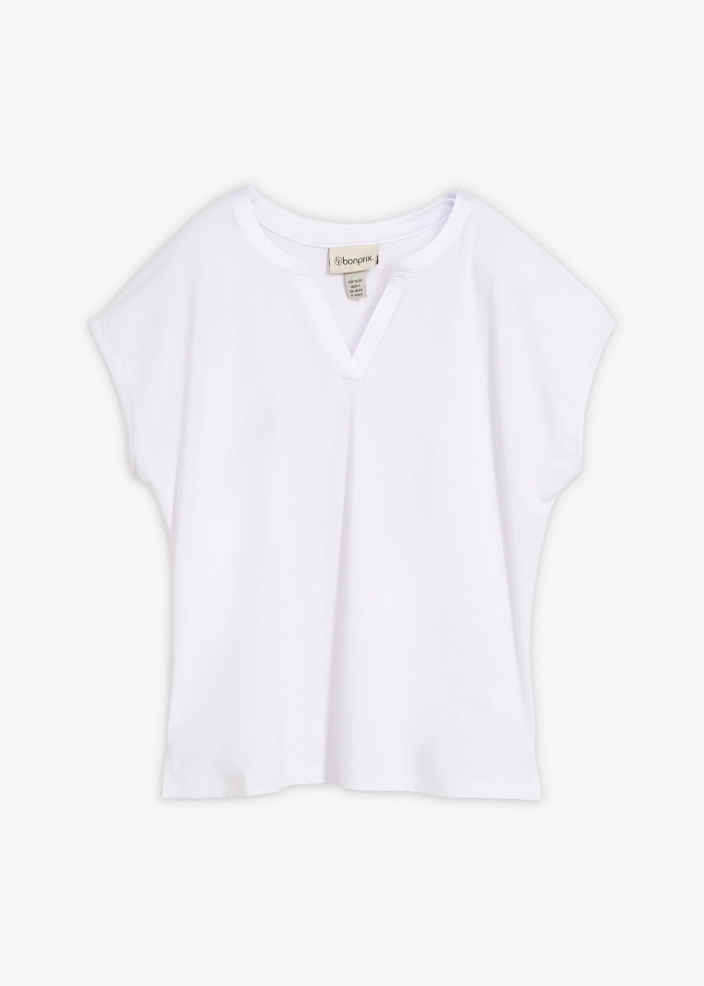 T-shirt met satijnen rand • wit • bonprix online shop