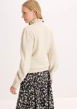 Pull col roulé • sable chiné • Boutique bonprix