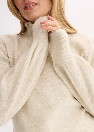 Pull col roulé • sable chiné • Boutique bonprix