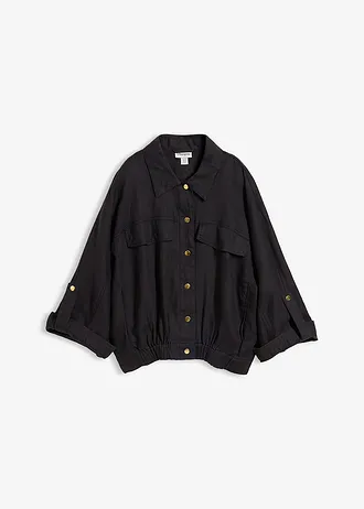 Blouson 100% lin, Couleur: noir