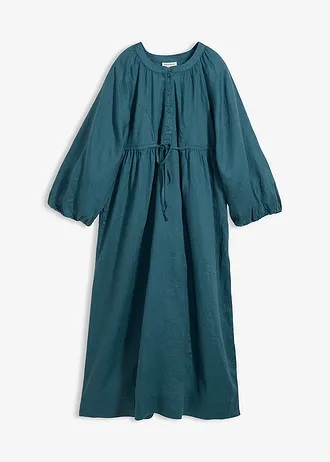 Maxi jurk van puur linnen • pepergroen • bonprix online shop