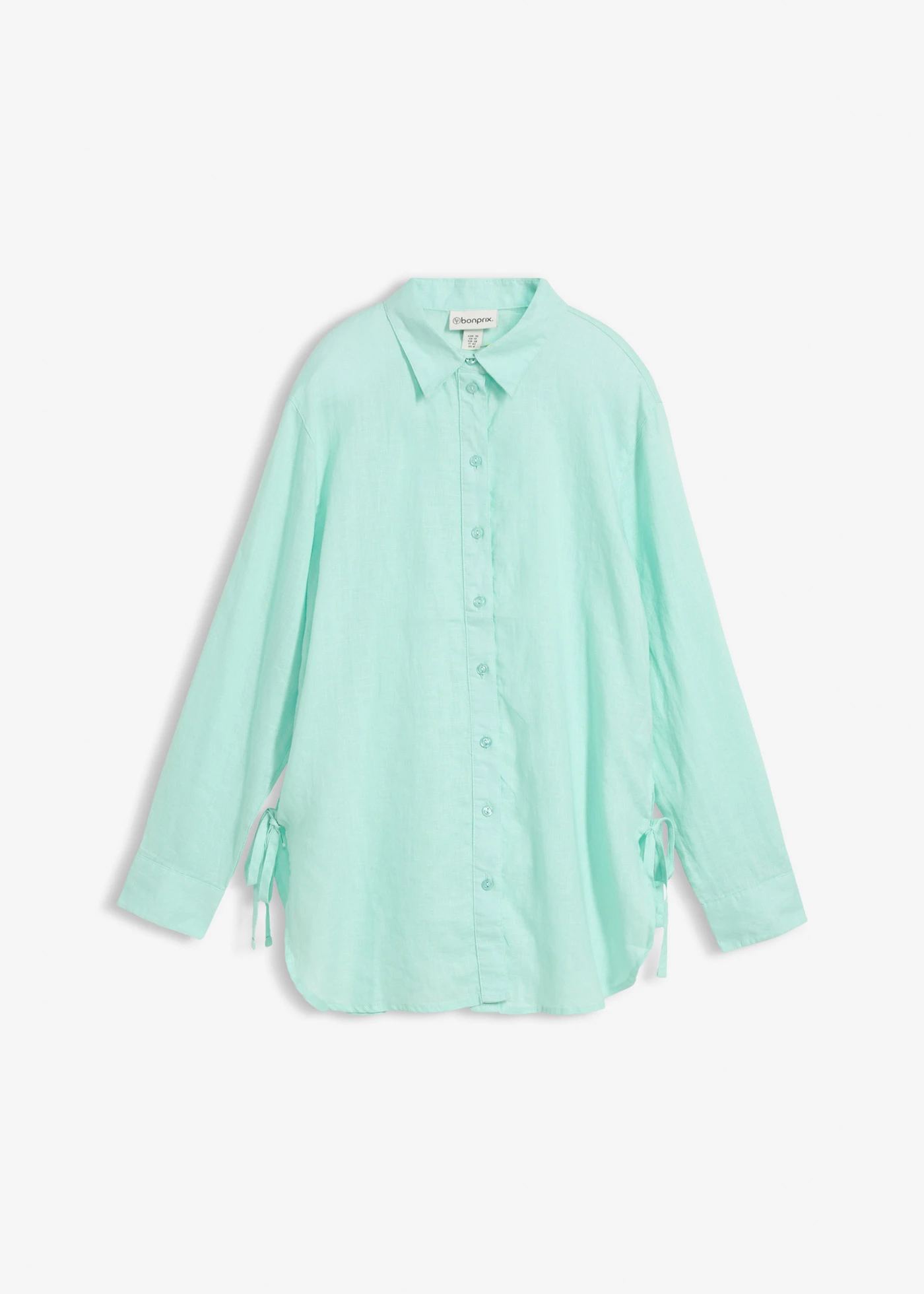 Overhemdblouse van linnen • lichtmint • bonprix online shop